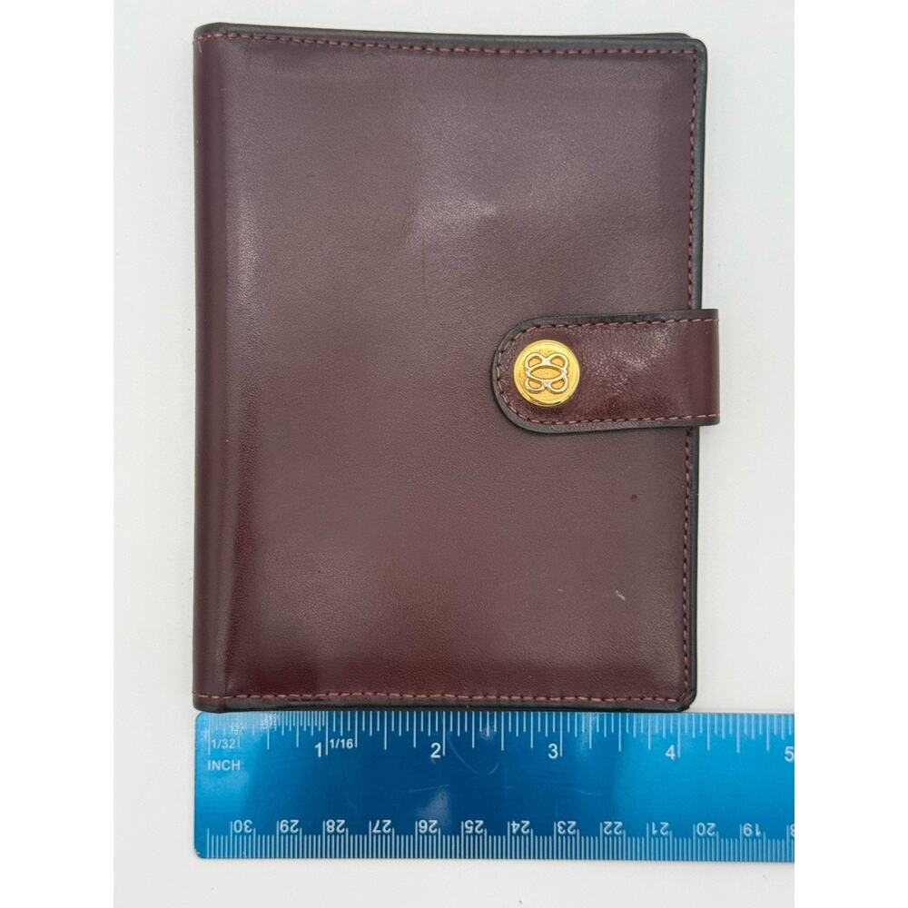 BOSCA Burgundy Calfskin Leather Travel Wallet Passport Baggage Organizer - Picture 6 of 12